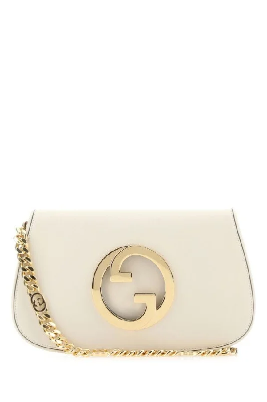 Gucci Women White Leather Gucci Blondie Shoulder Bag