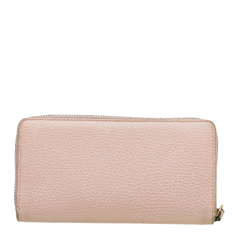 Gucci Light Pink GG Butterfly Diamond Zip Long Wallet