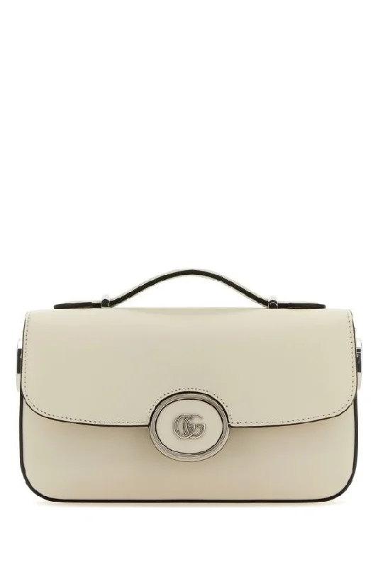 Gucci Women Ivory Leather Mini Petite Gg Handbag