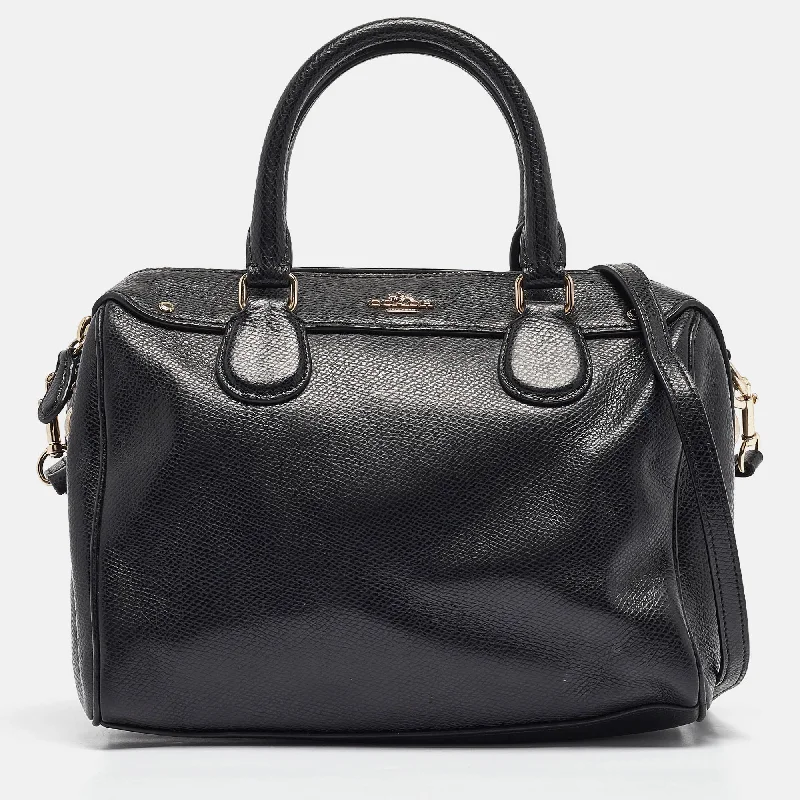 Black Leather Mini Bennett Satchel