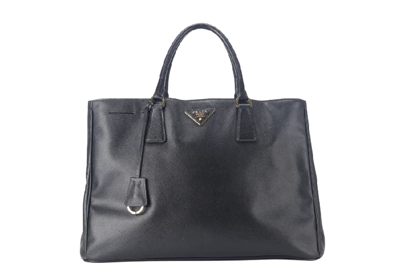 PRADA SAFFIANO LUX BLACK LEATHER (BN2274) GOLD HARDWARE WITH STRAPS, CARD AND DUST COVER