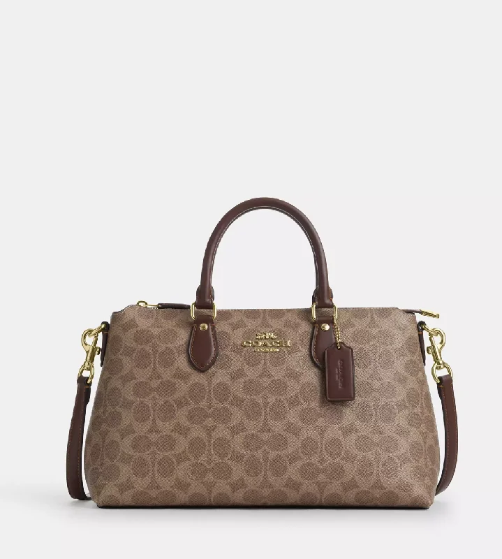 Coach Georgia Satchel In Signature Gold Tan Brown