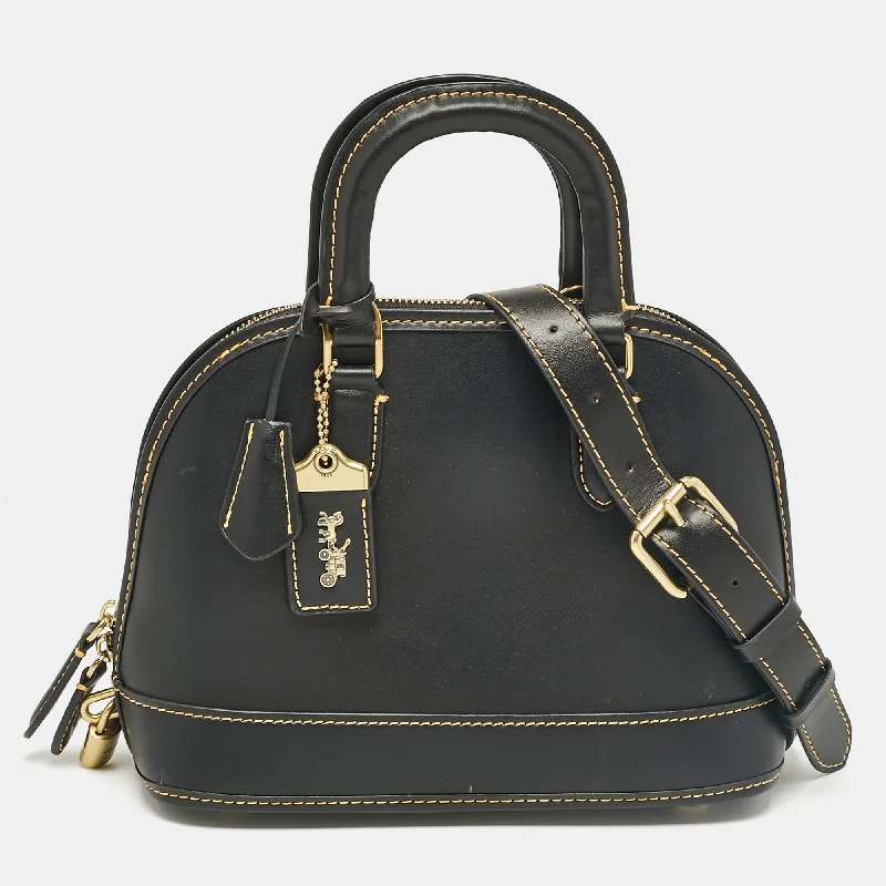 Black Leather Revel Satchel