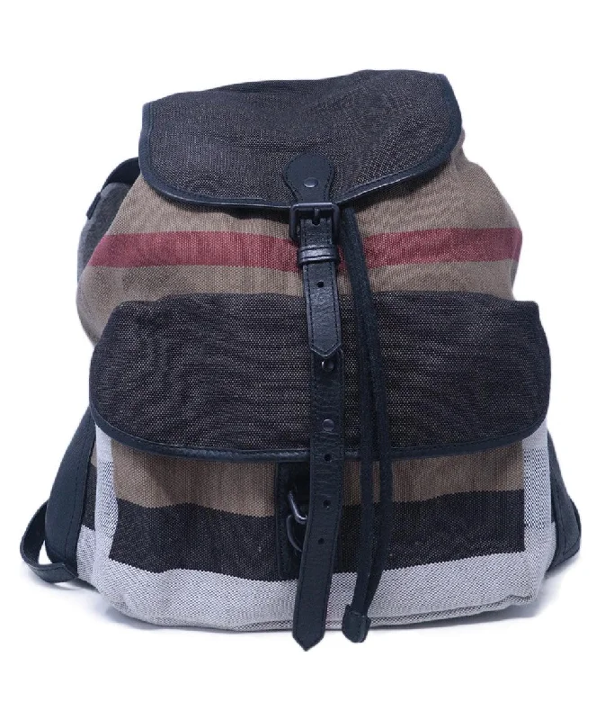 Burberry Black & Beige Plaid Backpack