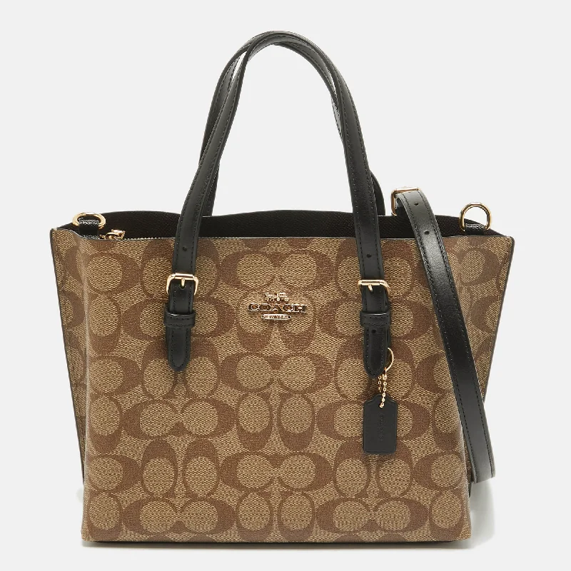 Beige/Black Signature Coated Canvas and Leather Molly 25 Tote