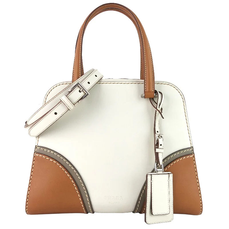 Tri-coloured Vitello Daino Leather Satchel Bag