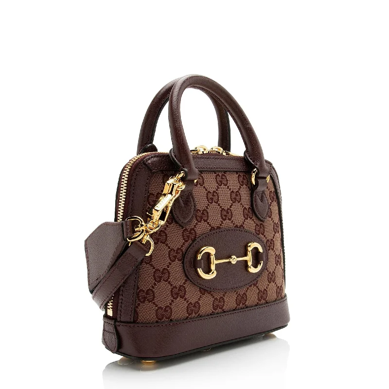 Gucci GG Canvas Horsebit 1955 Mini Top Handle Bag (SHF-23739)