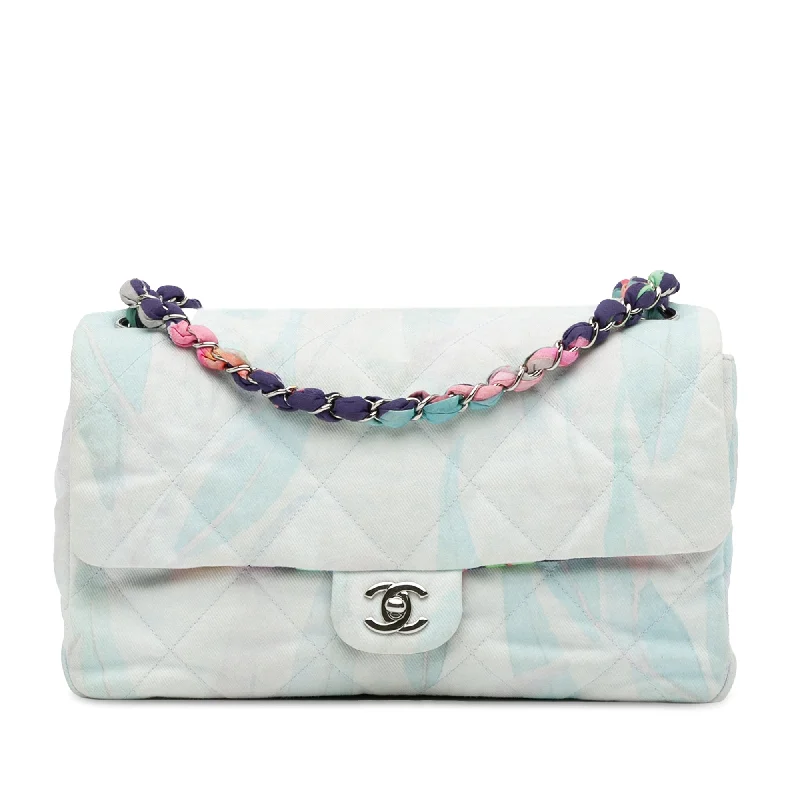 Blue Chanel Quilted Jungle Jeans Flap Shoulder Bag