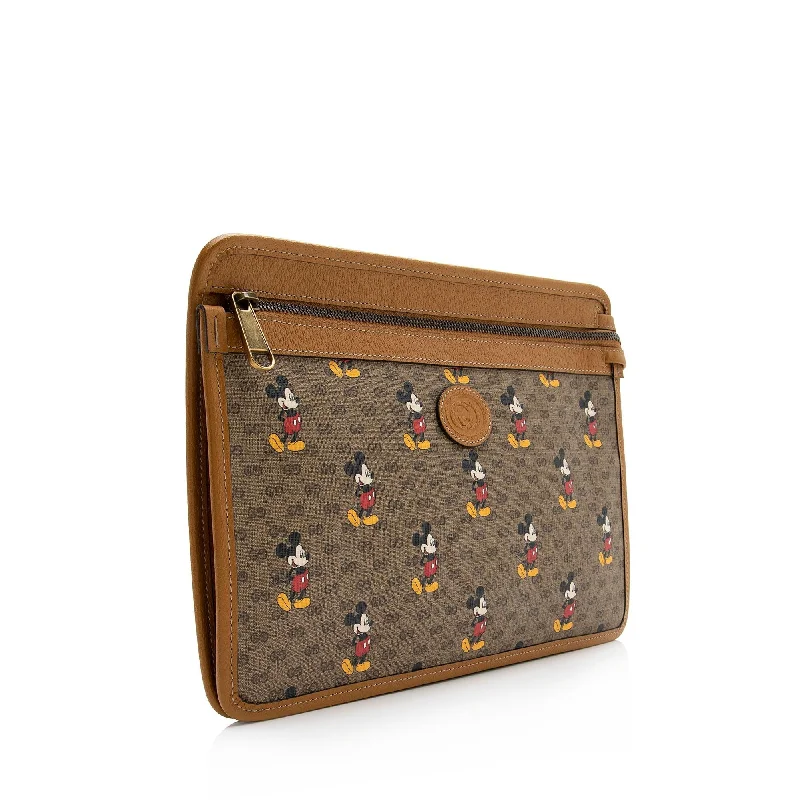 Gucci x Disney Micro GG Canvas Mickey Mouse Zip Pouch (SHF-23802)