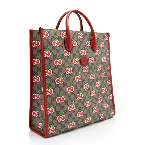 Gucci GG Supreme Apple Monogram N/S Shopping Tote (SHF-23745)