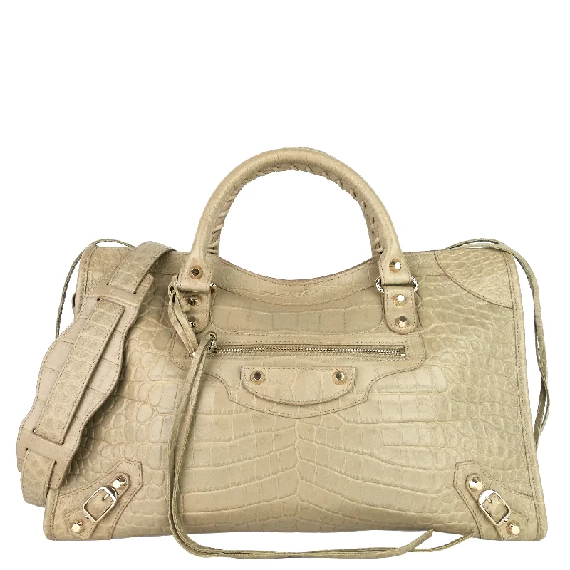 Classic City Croc-Embossed Agneau Leather Bag