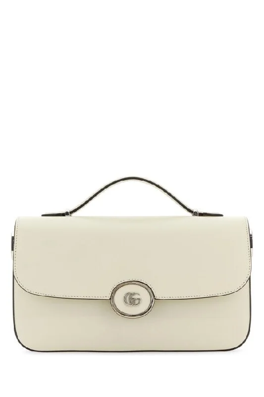 Gucci Women Ivory Leather Small Petite Gg Handbag