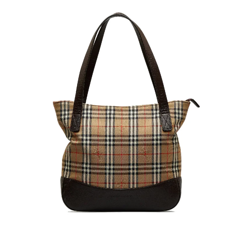 Brown Burberry Haymarket Check Handbag