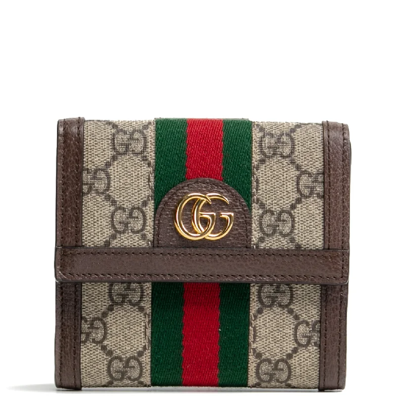 GUCCI Ophidia GG French Flap Compact Wallet