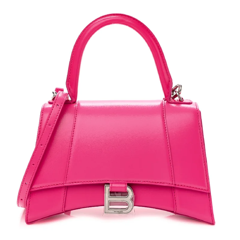 Balenciaga Hourglass Top Handle Shiny Box Acid Fuchsia