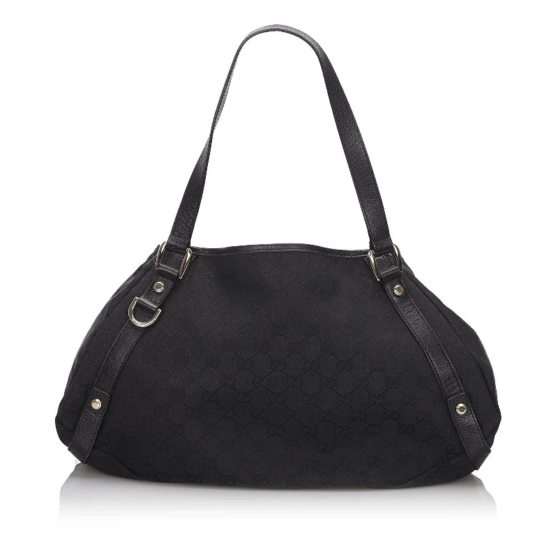 Gucci Black Canvas Fabric GG Pelham Tote Bag Italy