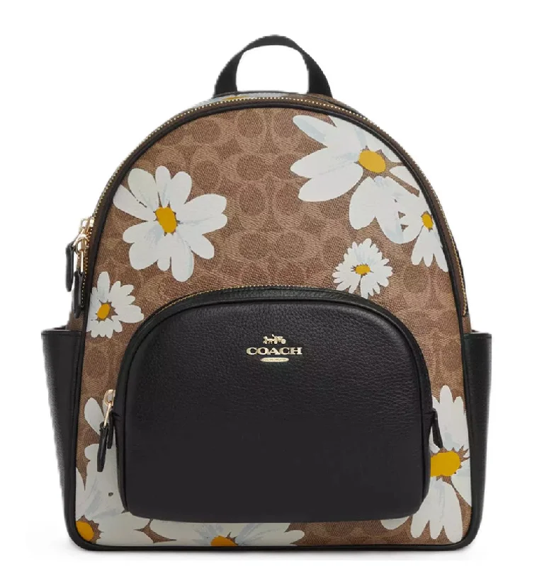 Coach Court Canvas Floral Print Tan CZ599-IMTAM