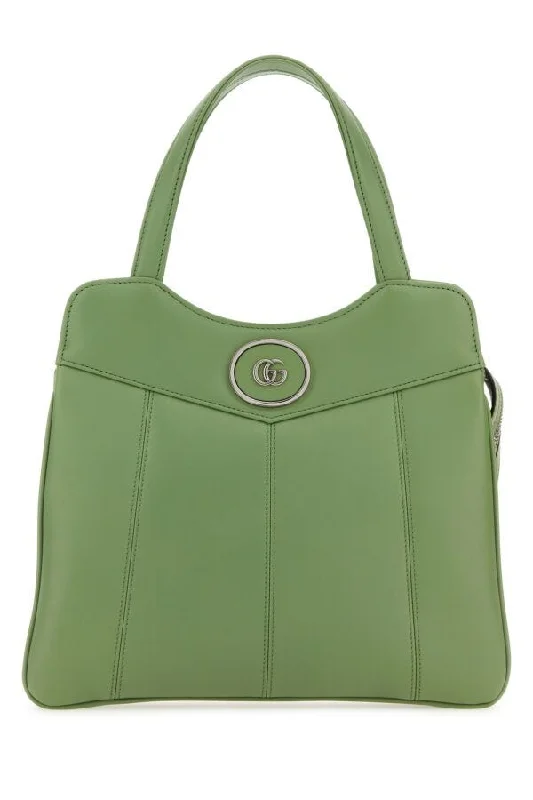 Gucci Women Sage Green Leather Small Petite Gg Handbag