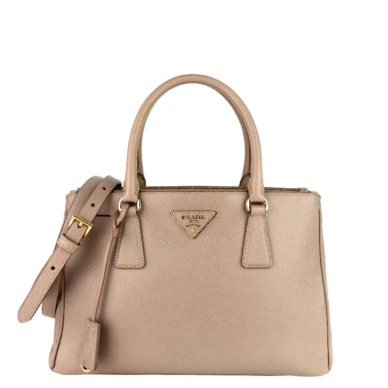 Galleria Double Zip Small Saffiano Leather Tote Bag