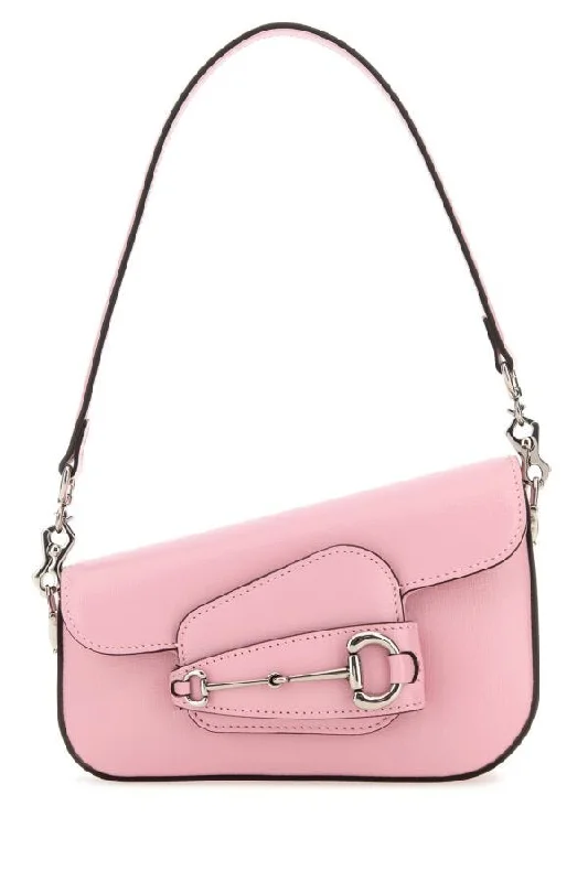 Gucci Women Pink Leather Mini Gucci Horsebit 1955 Handbag