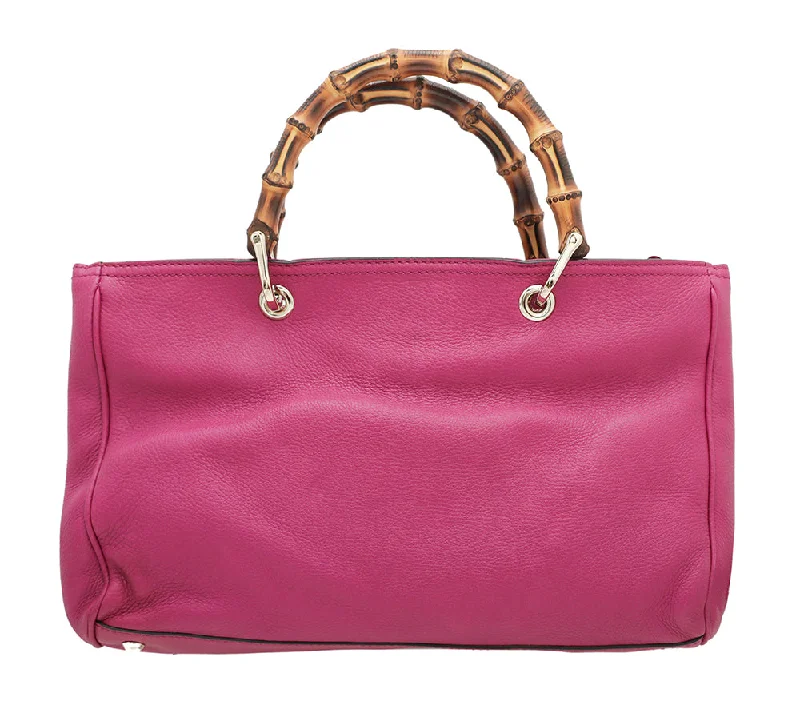 Gucci Fuchsia Bamboo Shopper Tote Bag