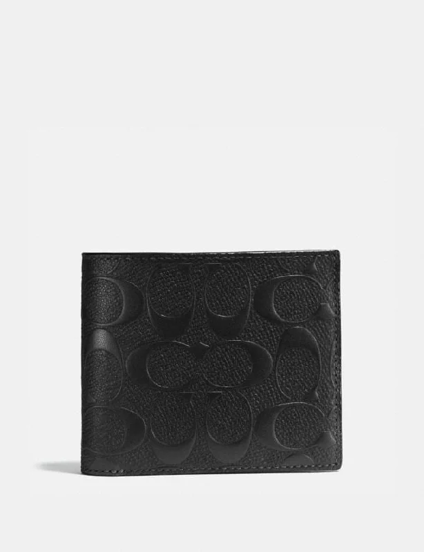 Coach Compact Id Wallet In Signature Leather Men Wallet