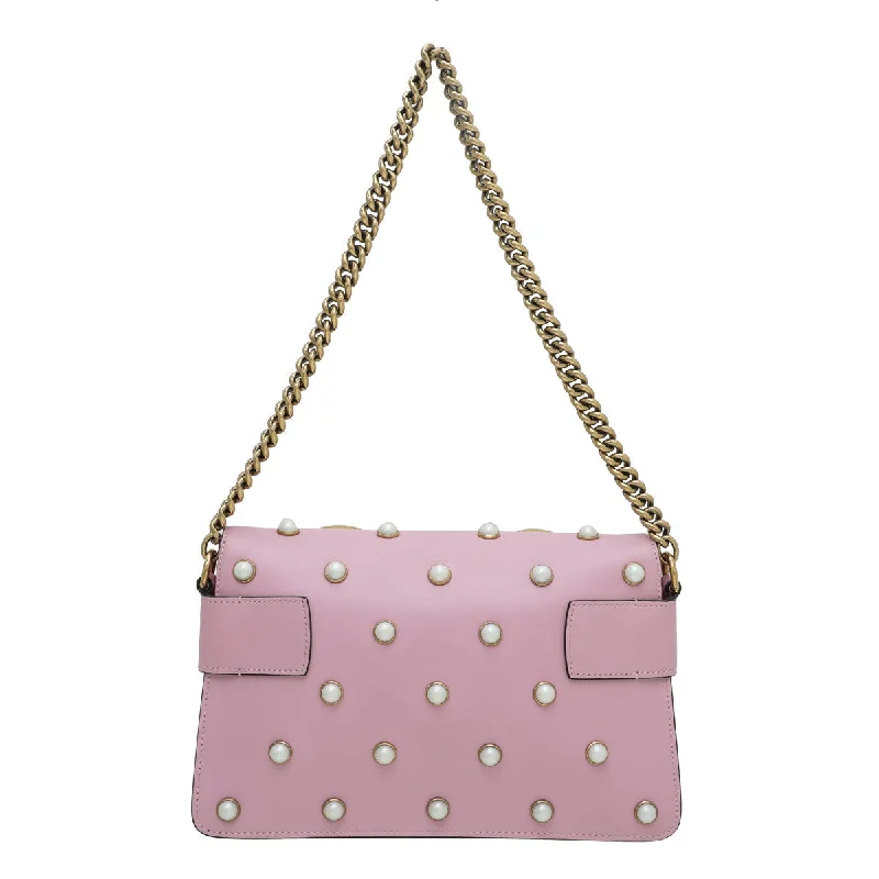 Gucci Pink Pearl Studded Queen Margaret Broadway Bag