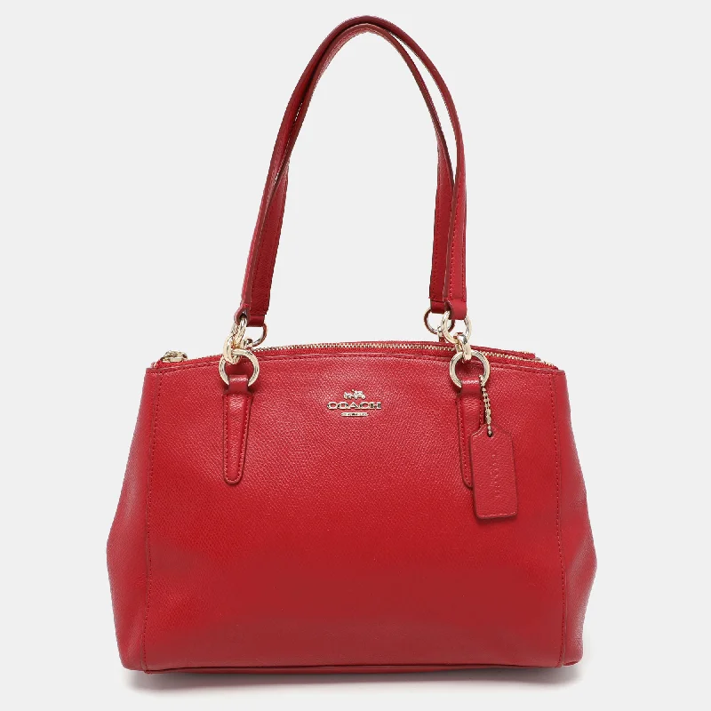 Red Leather Christie Top Zip Satchel