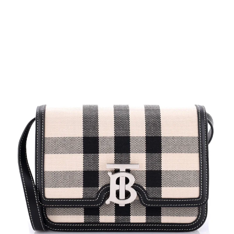 TB Flap Bag Coated Check Canvas Small