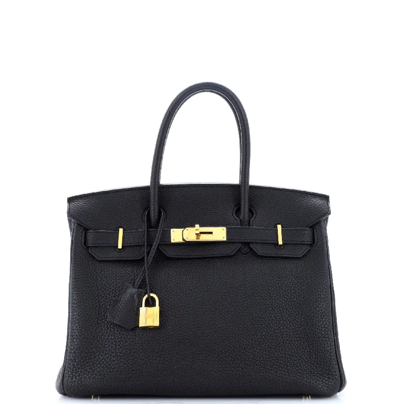 Birkin Handbag Noir Togo with Gold Hardware 30