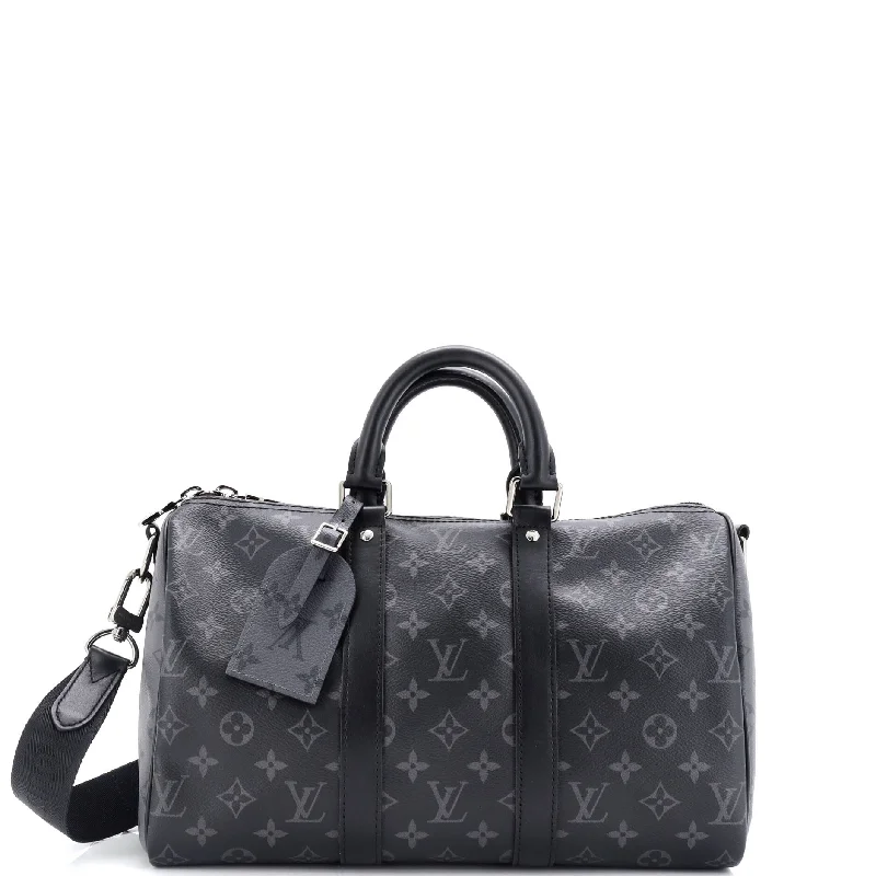 Keepall Bandouliere Bag Reverse Monogram Eclipse Canvas 35