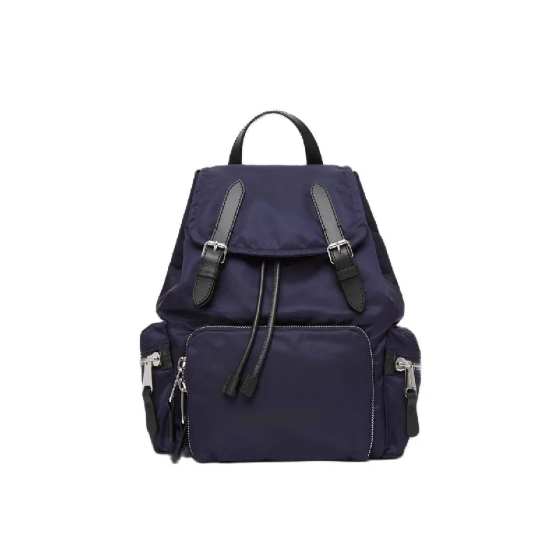 Burberry Logo Print Nylon Double Buckle Backpack