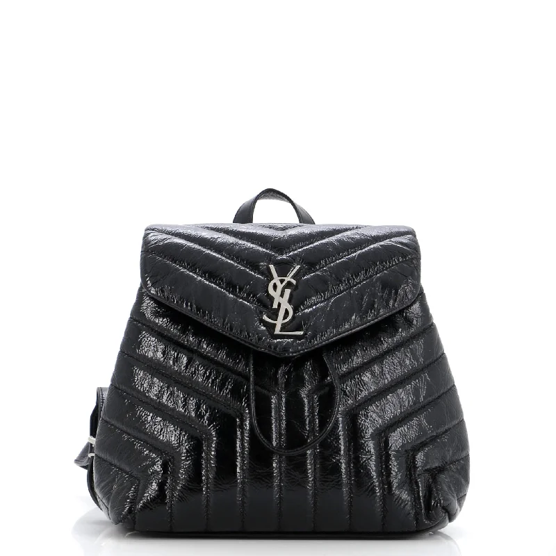 LouLou Backpack Matelasse Chevron Patent Small