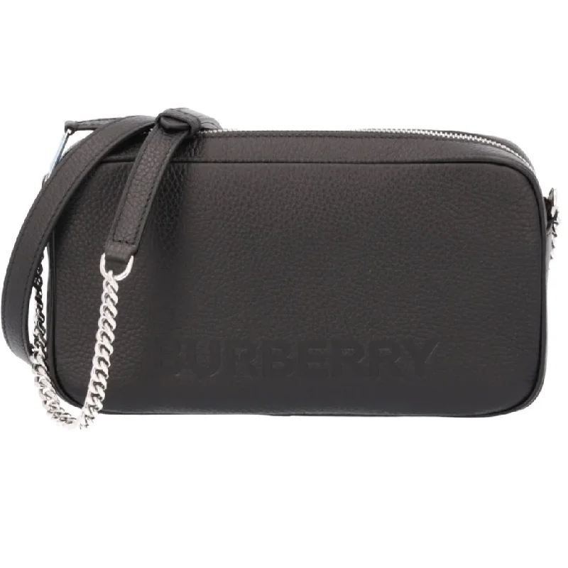 BURBERRY EMBOSSED LOGO LEATHER CROSSBODY BAG