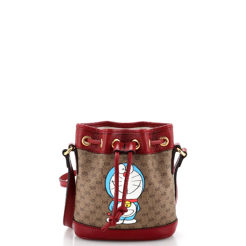 Doraemon Bucket Bag Printed Mini GG Coated Canvas Mini