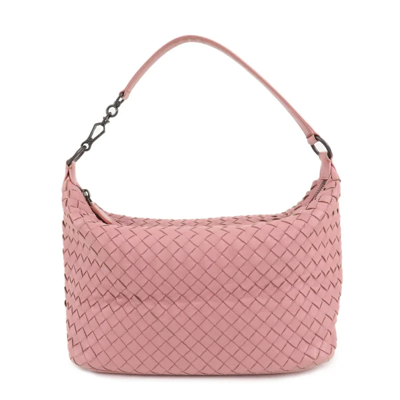 BOTTEGA VENETA Intrecciato Leather Shoulder Bag Pink