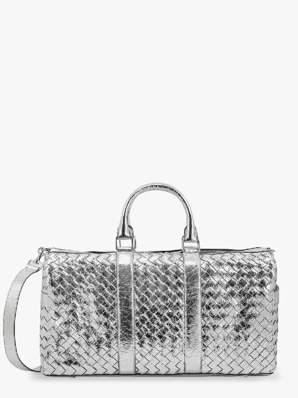 Bottega Veneta Men Bottega Veneta Silver Travel Bags