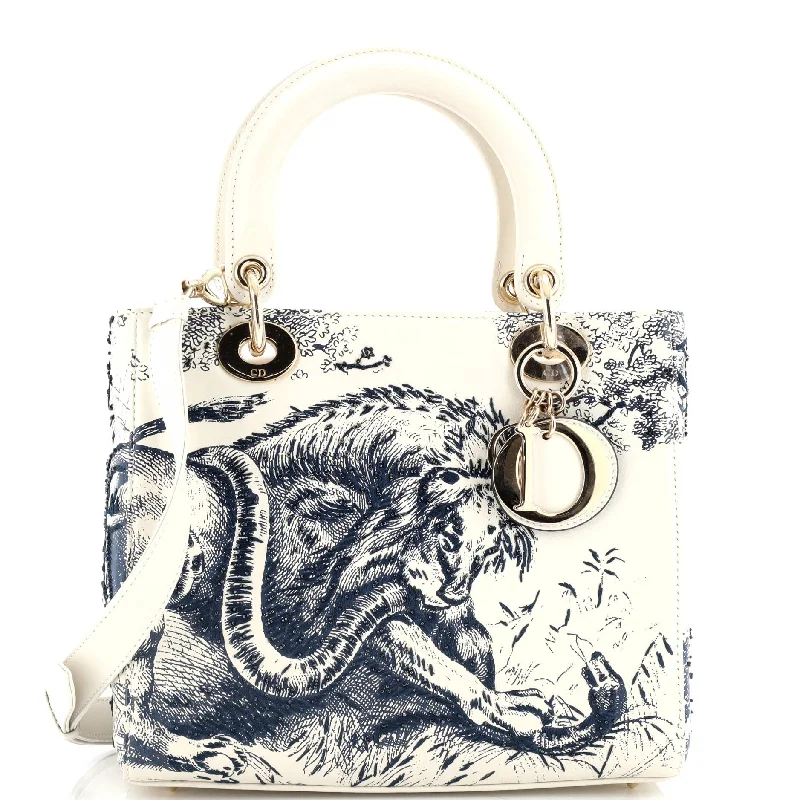 Toile de Jouy Lady Dior Bag Beaded Leather Medium