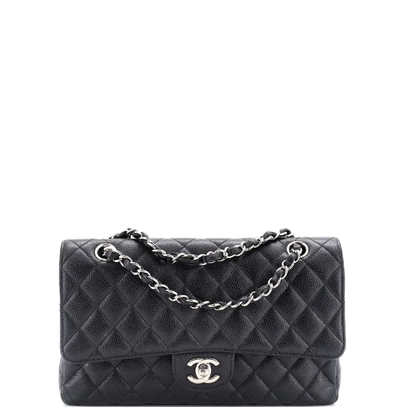 Classic Double Flap Bag Quilted Caviar Medium