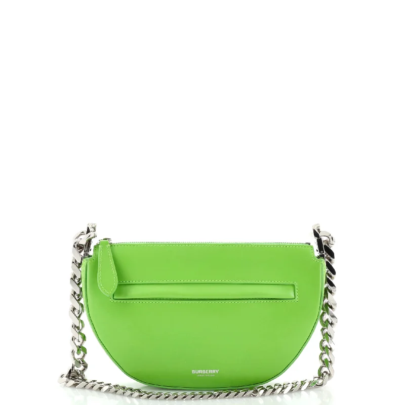 Olympia Zip Chain Shoulder Bag Leather Mini