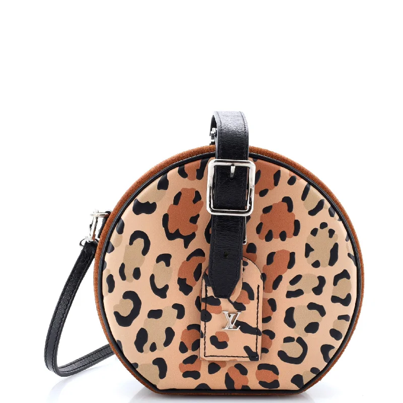 Petite Boite Chapeau Bag Reverse Monogram Canvas and Leopard Printed Leather