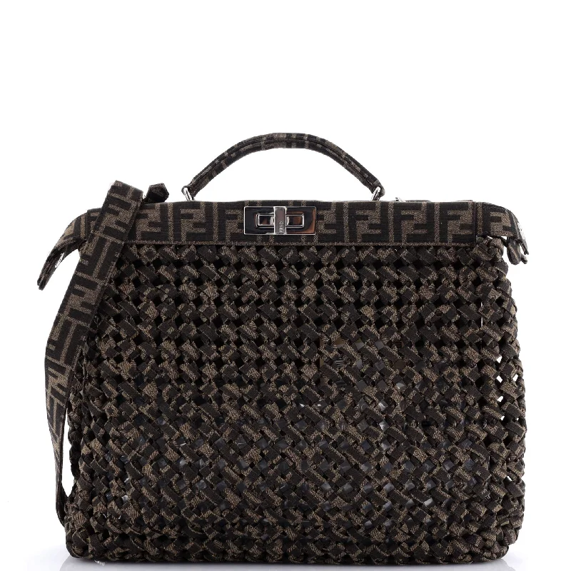 Peekaboo Bag Woven Zucca Canvas Medium