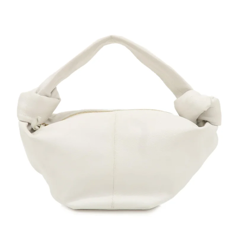 BOTTEGA VENETA Leather Double Knots Hand Bag White 629635