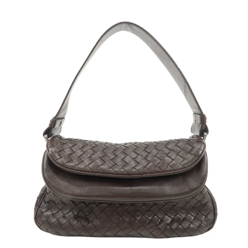 BOTTEGA VENETA Intrecciato Leather One-shoulder Bag Brown 142467