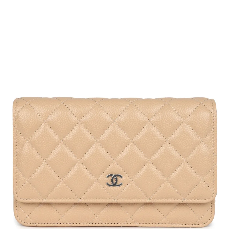 Chanel Wallet On Chain WOC Beige Caviar Silver Hardware