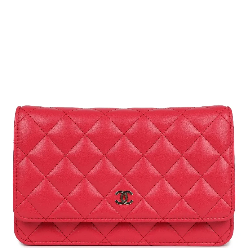 Chanel Wallet on Chain WOC Light Red Lambskin Light Gold Hardware