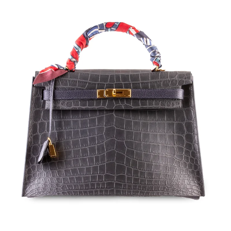 "Deluxe" Leather Cover (with flap) for Hermès Kelly & Birkin Bags - Alligator (Bag not included)