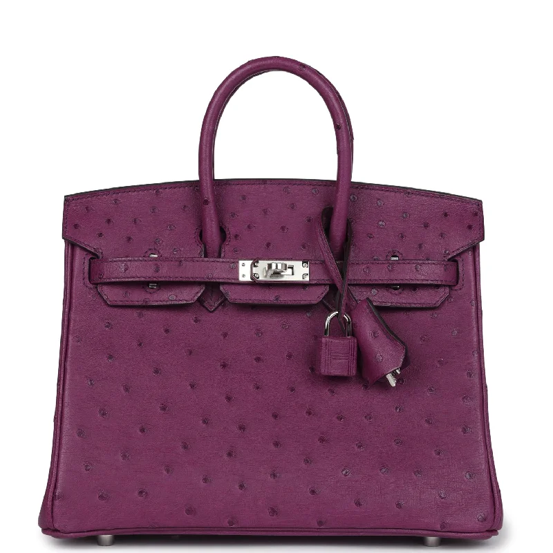 Hermes Birkin 25 Anemone Ostrich Palladium Hardware