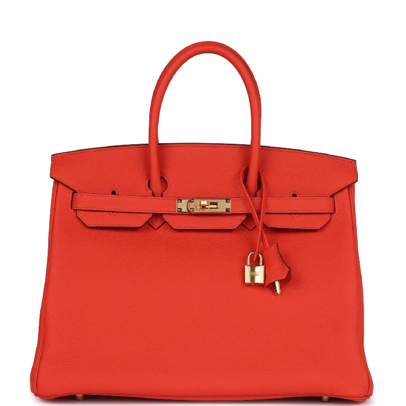 Hermes Birkin 35 Capucine Togo Gold Hardware