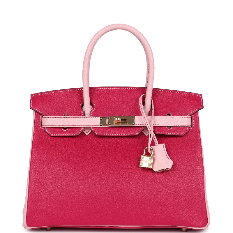 Hermes Special Order (HSS) Birkin 30 Rose Mexico and Rose Sakura Chevre Rose Gold Hardware